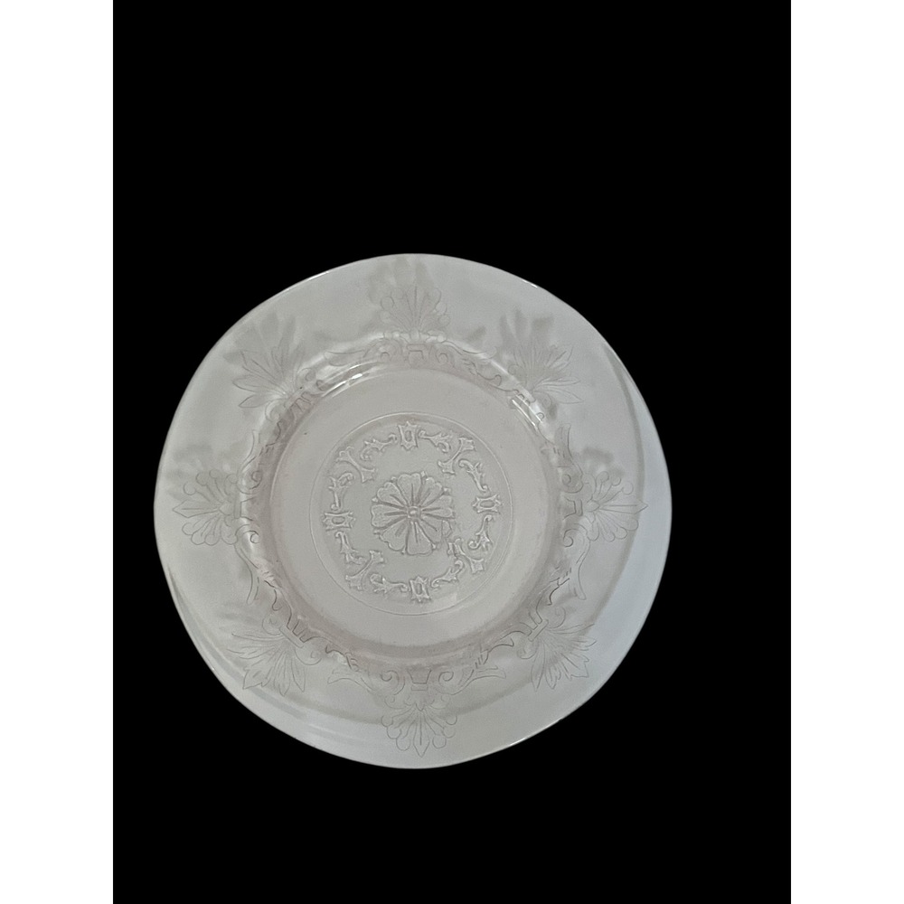 Vintage Pink Depression Glass Luncheon Plate Flower Motif